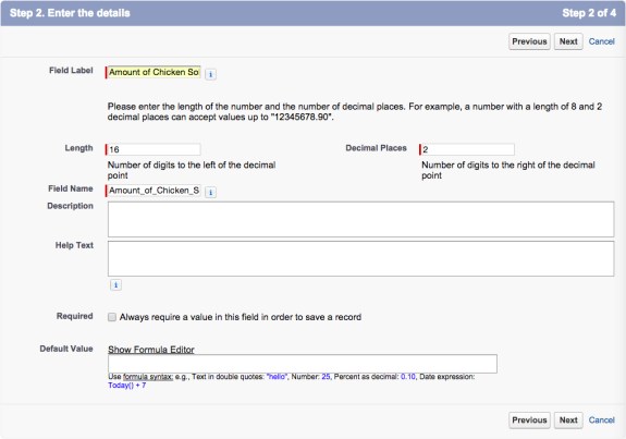 Create Amount of Chicken