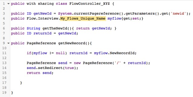 Apex Controller - Flow Unique Name