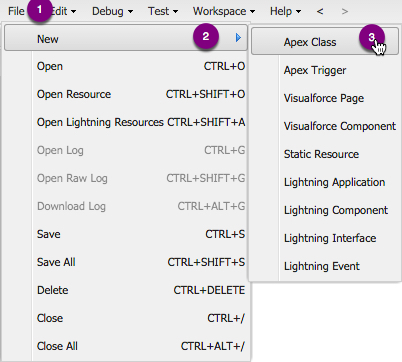 Create a new Apex Class