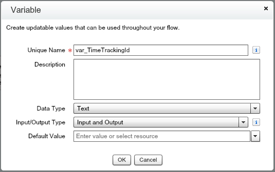 Variable Creation - var_TimeTrackingId