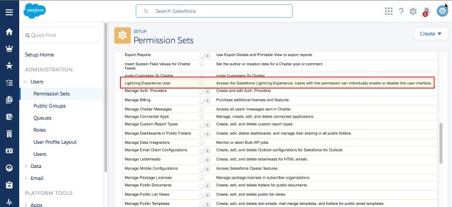 Lightning Experience Permission Set
